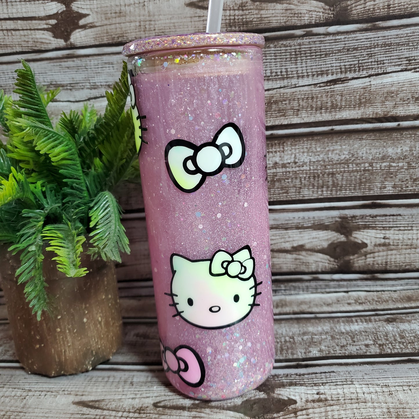 Kitty snow globe tumbler