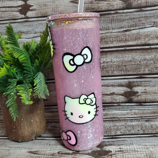 Kitty snow globe tumbler