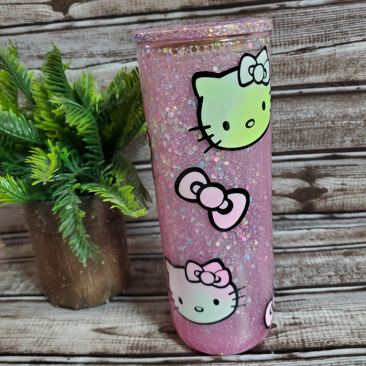 Kitty snow globe tumbler
