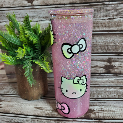 Kitty snow globe tumbler