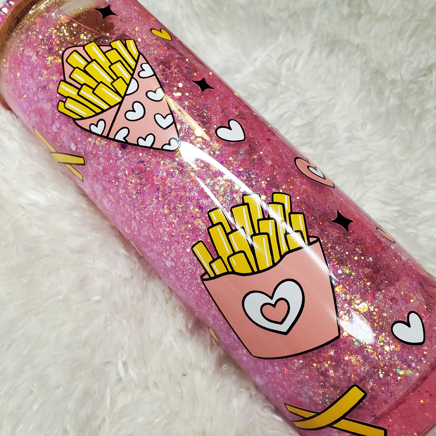 Fries snow globe glass tumbler