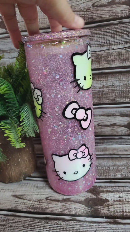 Kitty snow globe tumbler